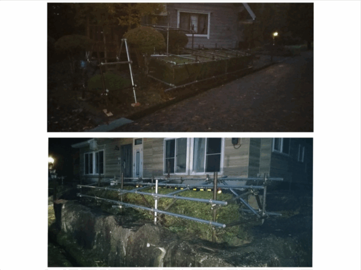 単管パイプ組み立て