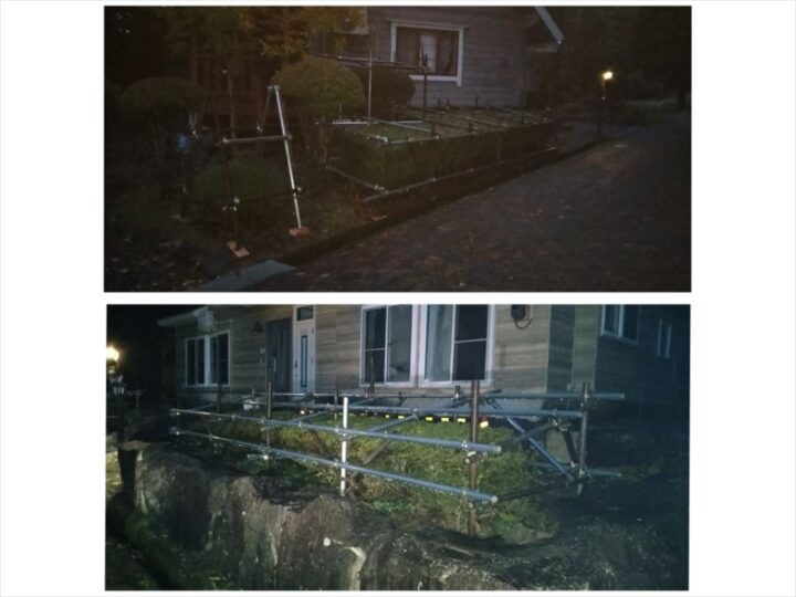 単管パイプ組み立て