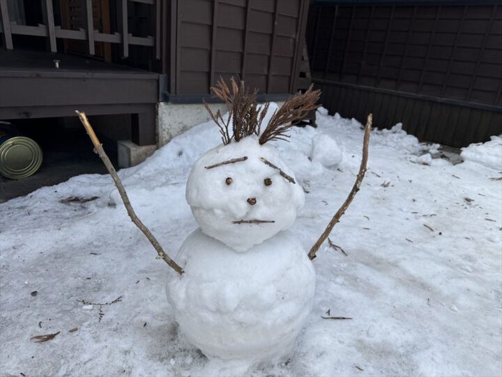 別荘地の雪だるま